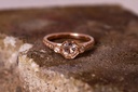 14ct Rose Gold Morganite & Diamond Ring with Hand Engraving