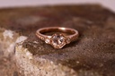 14ct Rose Gold Morganite & Diamond Ring with Hand Engraving