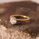6-Claw Fine Engagement Ring with Diamond Under Rail