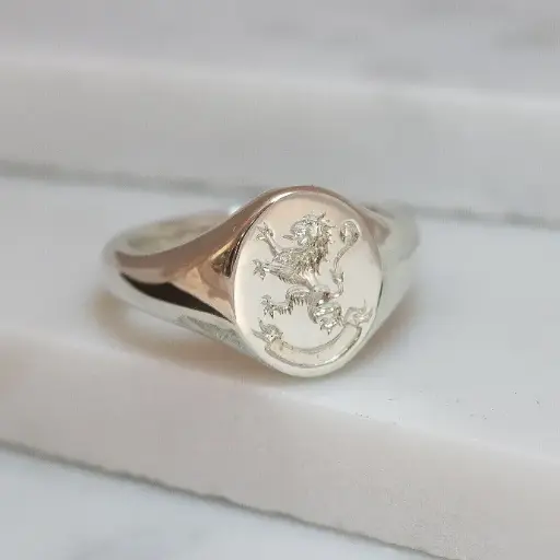 Oval Signet Ring with carved family crest